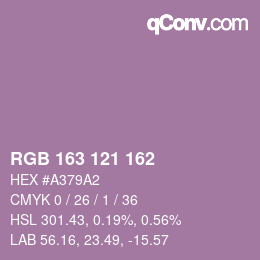 Color code: RGB 163 121 162 | qconv.com