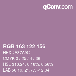 カラーコード: RGB 163 122 156 | qconv.com