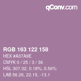 カラーコード: RGB 163 122 158 | qconv.com