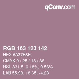 カラーコード: RGB 163 123 142 | qconv.com