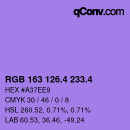カラーコード: RGB 163 126.4 233.4 | qconv.com