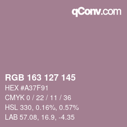 Code couleur: RGB 163 127 145 | qconv.com