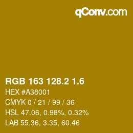 カラーコード: RGB 163 128.2 1.6 | qconv.com