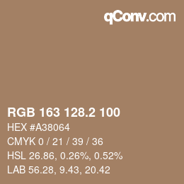カラーコード: RGB 163 128.2 100 | qconv.com