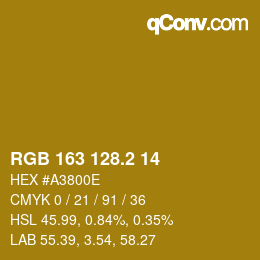 カラーコード: RGB 163 128.2 14 | qconv.com