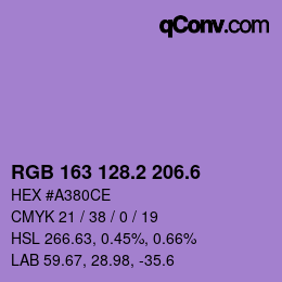 カラーコード: RGB 163 128.2 206.6 | qconv.com