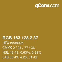 カラーコード: RGB 163 128.2 37 | qconv.com