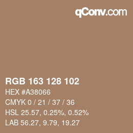 Farbcode: RGB 163 128 102 | qconv.com