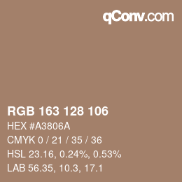 カラーコード: RGB 163 128 106 | qconv.com
