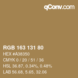 Farbcode: RGB 163 131 80 | qconv.com