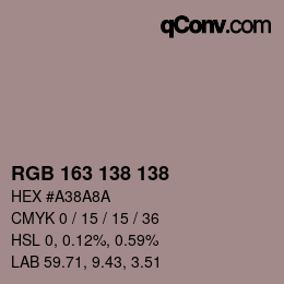 Código de color: RGB 163 138 138 | qconv.com