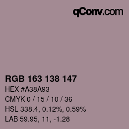 Farbcode: RGB 163 138 147 | qconv.com