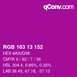 Color code: RGB 163 13 152 | qconv.com