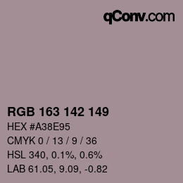 Farbcode: RGB 163 142 149 | qconv.com