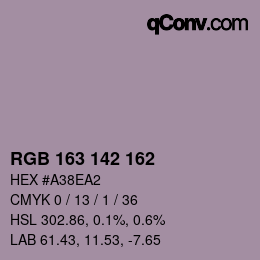 カラーコード: RGB 163 142 162 | qconv.com