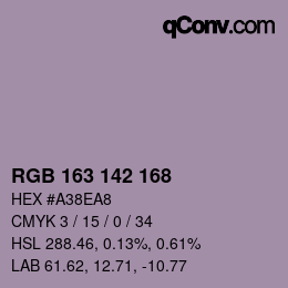 Color code: RGB 163 142 168 | qconv.com