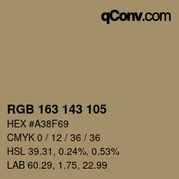 カラーコード: RGB 163 143 105 | qconv.com