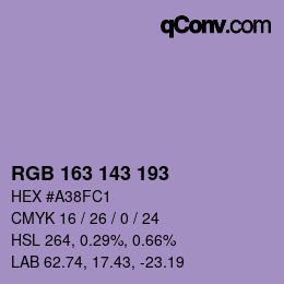 Farbcode: RGB 163 143 193 | qconv.com