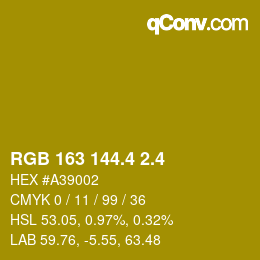 カラーコード: RGB 163 144.4 2.4 | qconv.com