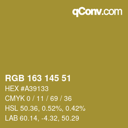 Farbcode: RGB 163 145 51 | qconv.com