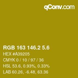 カラーコード: RGB 163 146.2 5.6 | qconv.com
