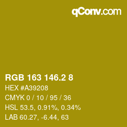 カラーコード: RGB 163 146.2 8 | qconv.com