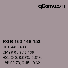 Farbcode: RGB 163 148 153 | qconv.com