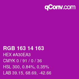 カラーコード: RGB 163 14 163 | qconv.com