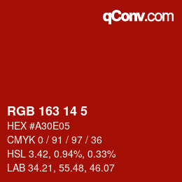 Color code: RGB 163 14 5 | qconv.com