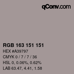 Color code: RGB 163 151 151 | qconv.com