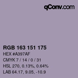 Color code: RGB 163 151 175 | qconv.com