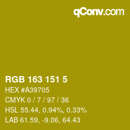カラーコード: RGB 163 151 5 | qconv.com