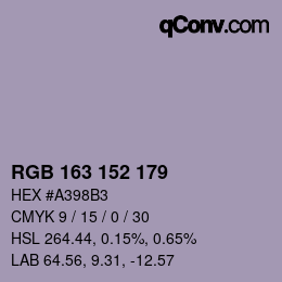 Color code: RGB 163 152 179 | qconv.com