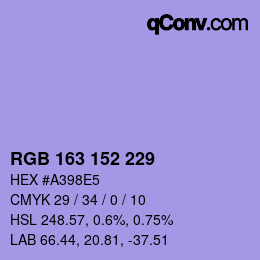 Color code: RGB 163 152 229 | qconv.com