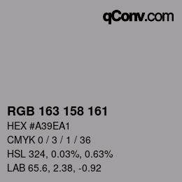 Color code: RGB 163 158 161 | qconv.com