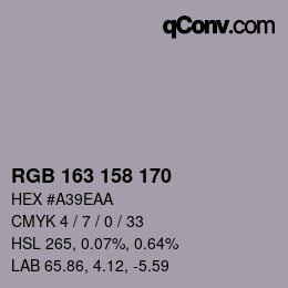 Color code: RGB 163 158 170 | qconv.com