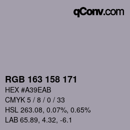 カラーコード: RGB 163 158 171 | qconv.com
