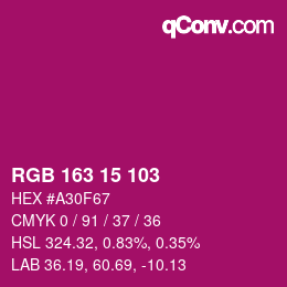 Color code: RGB 163 15 103 | qconv.com