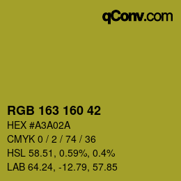 Color code: RGB 163 160 42 | qconv.com
