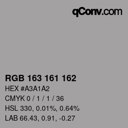 Color code: RGB 163 161 162 | qconv.com