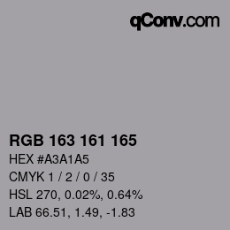 Color code: RGB 163 161 165 | qconv.com