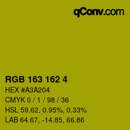 Color code: RGB 163 162 4 | qconv.com