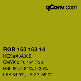 Color code: RGB 163 163 14 | qconv.com