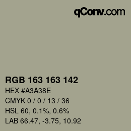 Color code: RGB 163 163 142 | qconv.com