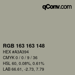 Color code: RGB 163 163 148 | qconv.com