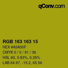 Color code: RGB 163 163 15 | qconv.com