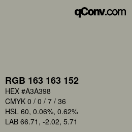 Color code: RGB 163 163 152 | qconv.com