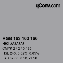 Farbcode: RGB 163 163 166 | qconv.com