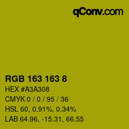 Color code: RGB 163 163 8 | qconv.com