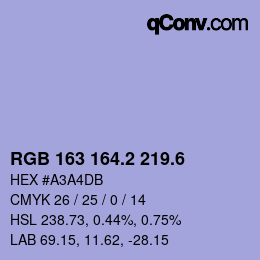 カラーコード: RGB 163 164.2 219.6 | qconv.com
